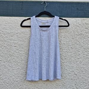 Zella light gray heathered racerback tank top large